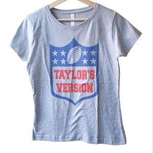 Taylor's Version T Shirt Gray Taylor Swift Football NFL Logo Size M